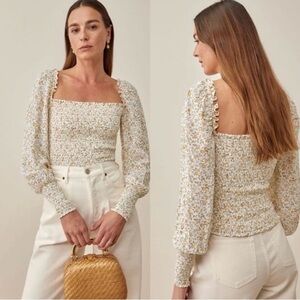 Reformation Pinto Blouse Yellow Floral